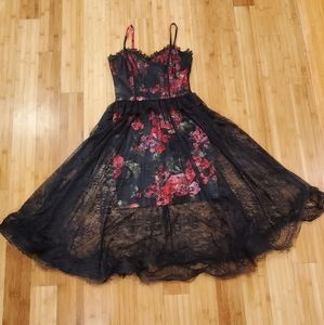 Pearl by Georgina Chapman Black Floral Dress SZ 4